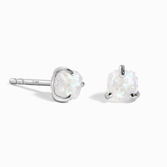 Boucles d'oreilles en pierre de lune brute - Uniques