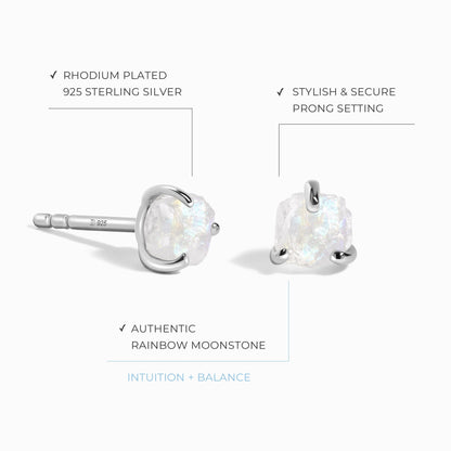 Boucles d'oreilles en pierre de lune brute - Uniques