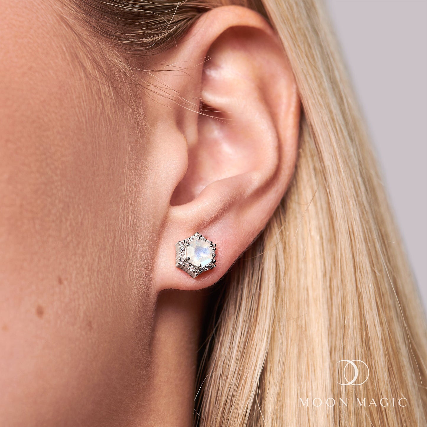 Boucles d'oreilles en pierre de lune - Galaxia