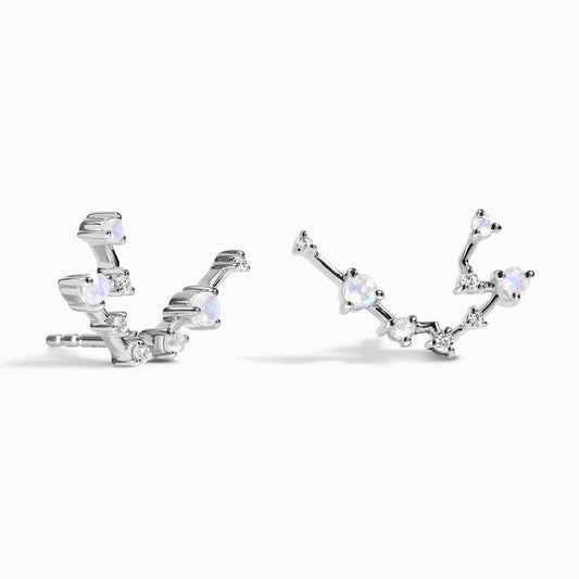 Boucles d'oreilles en pierre de lune - Constellation du Verseau
