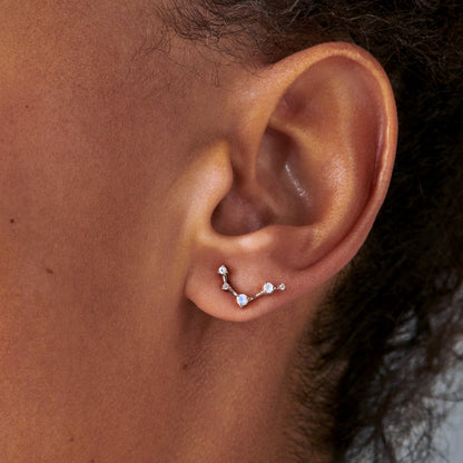 Boucles d'oreilles en pierre de lune - Constellation du Bélier