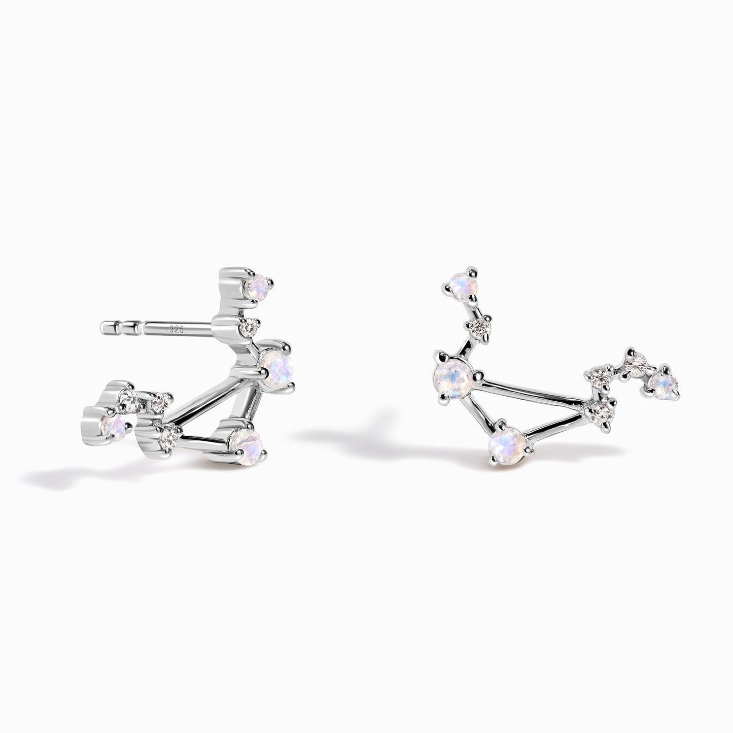 Boucles d'oreilles en pierre de lune - Constellation du zodiaque Balance