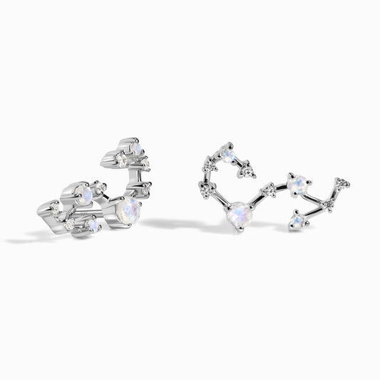 Boucles d'oreilles en pierre de lune - Constellation du Scorpion