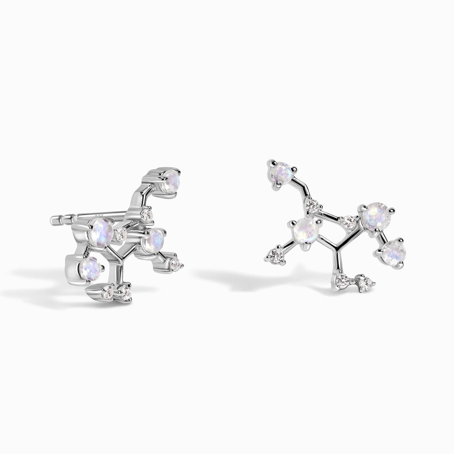 Boucles d'oreilles en pierre de lune - Constellation du zodiaque Vierge