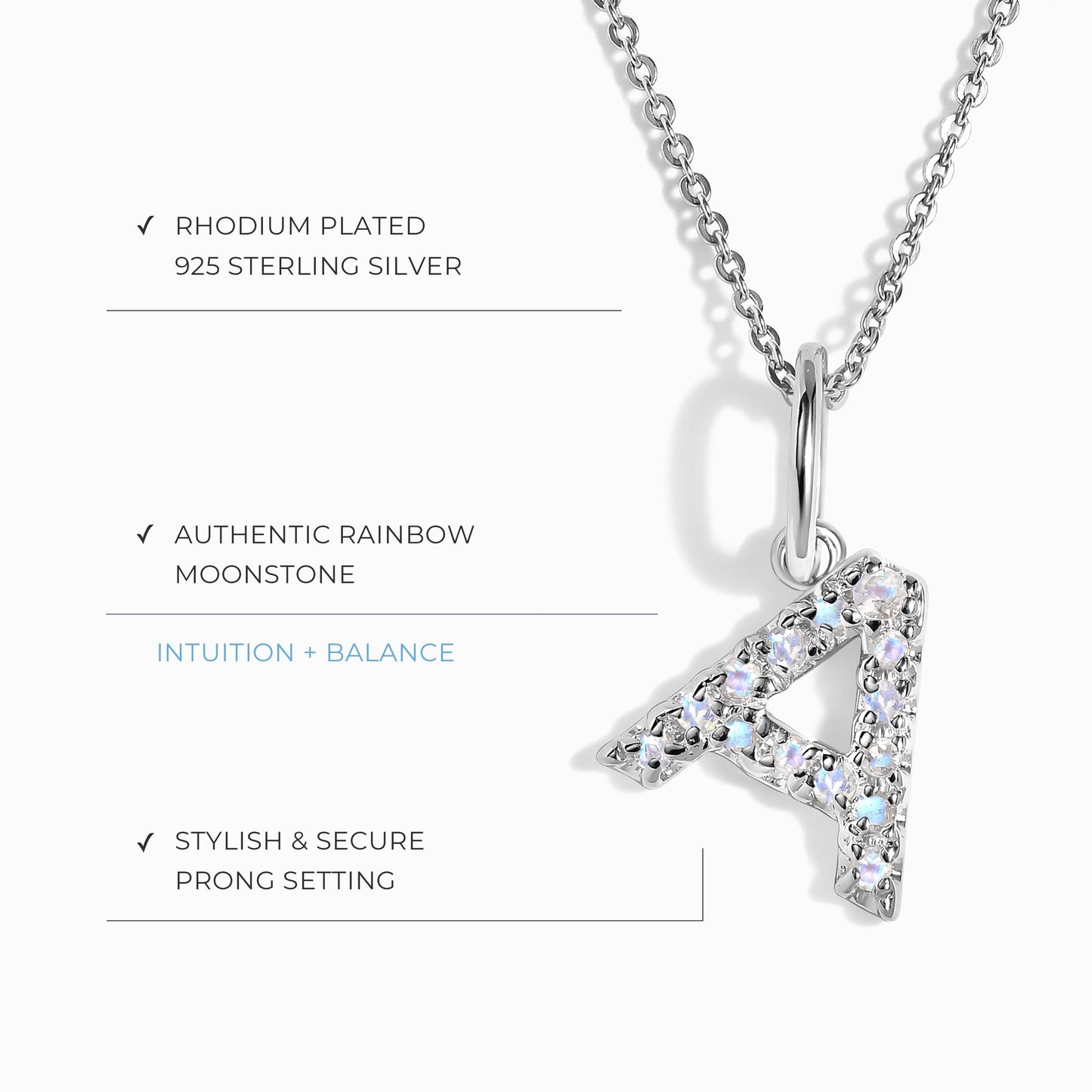 Collier Pierre de Lune - Alphabet