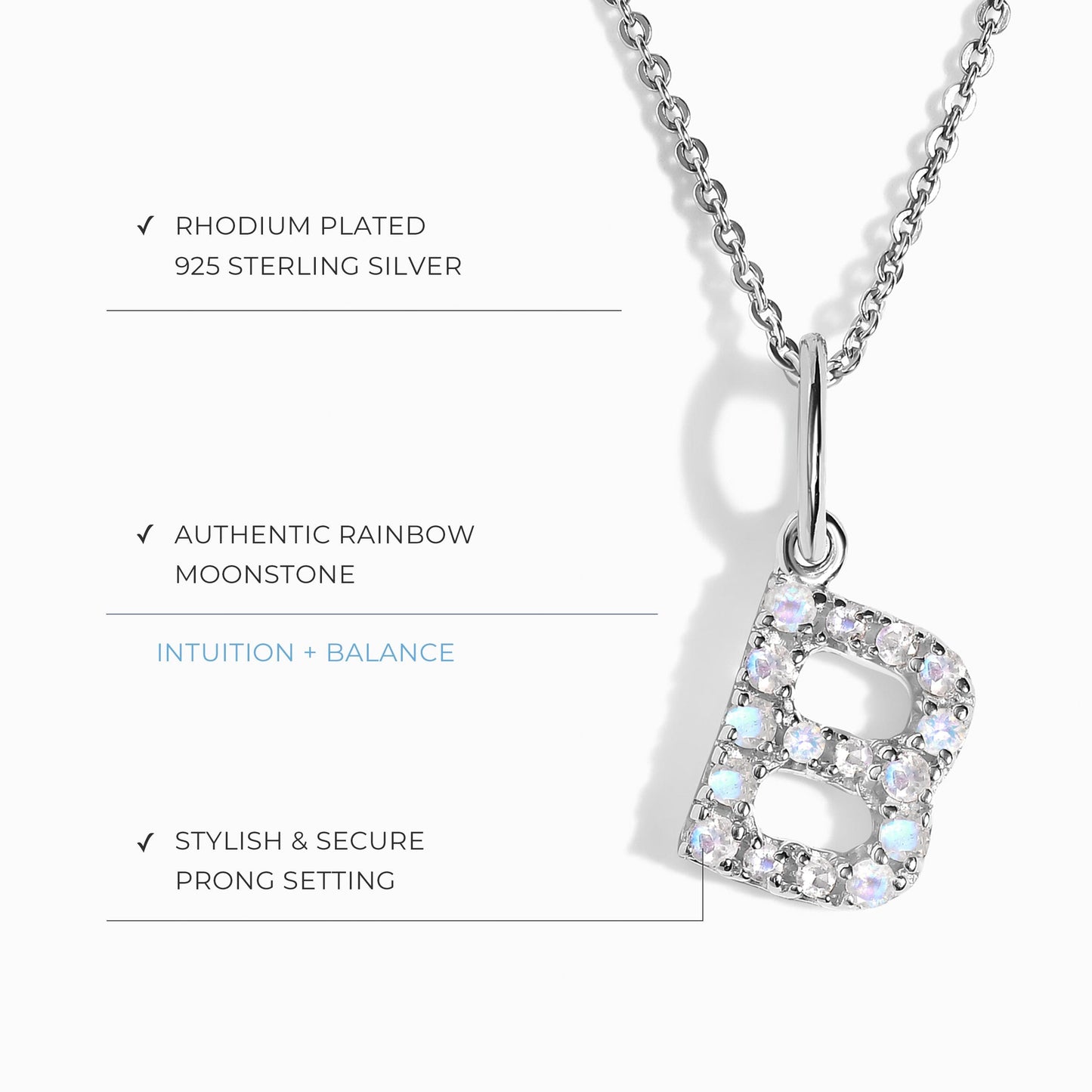 Collier Pierre de Lune - Alphabet