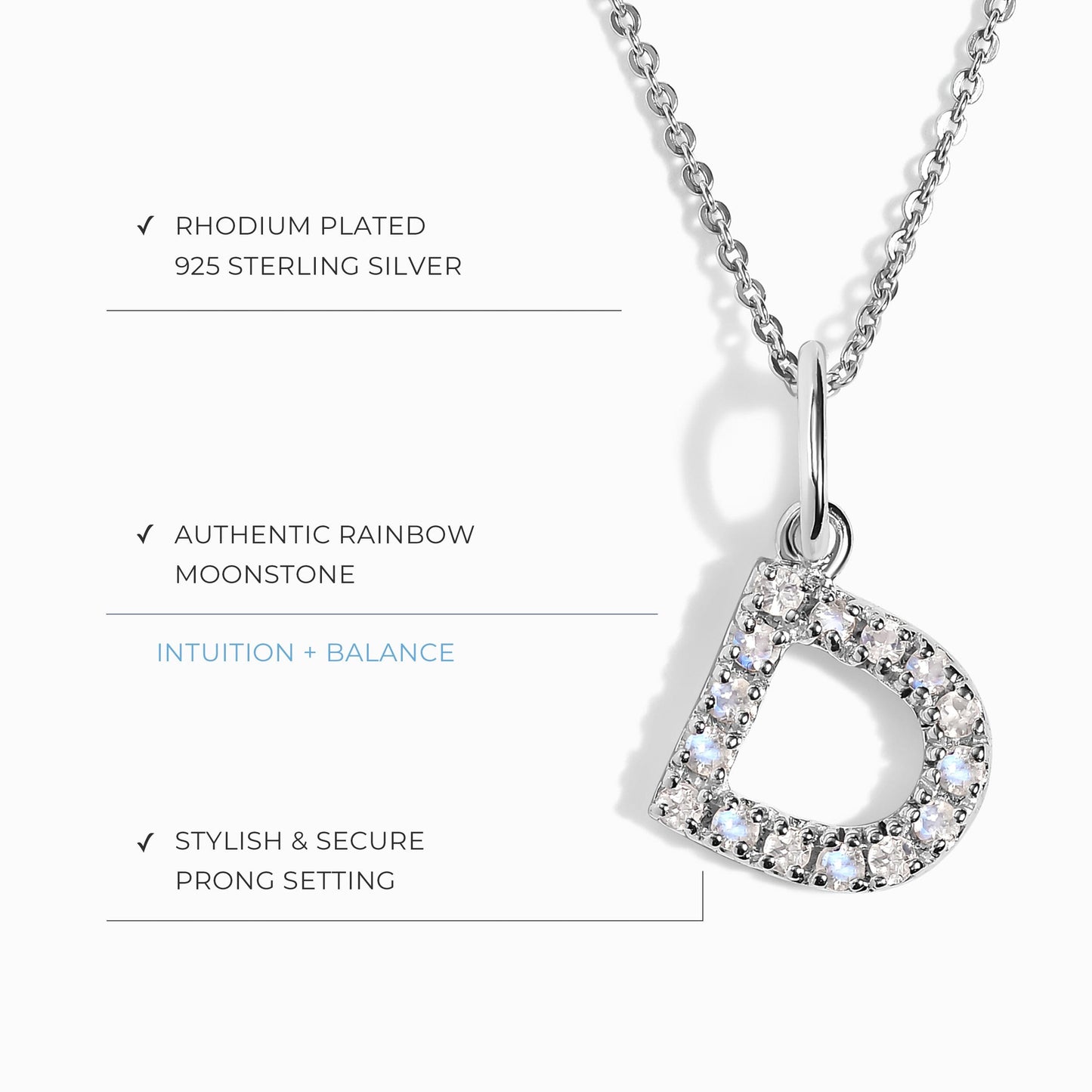 Collier Pierre de Lune - Alphabet