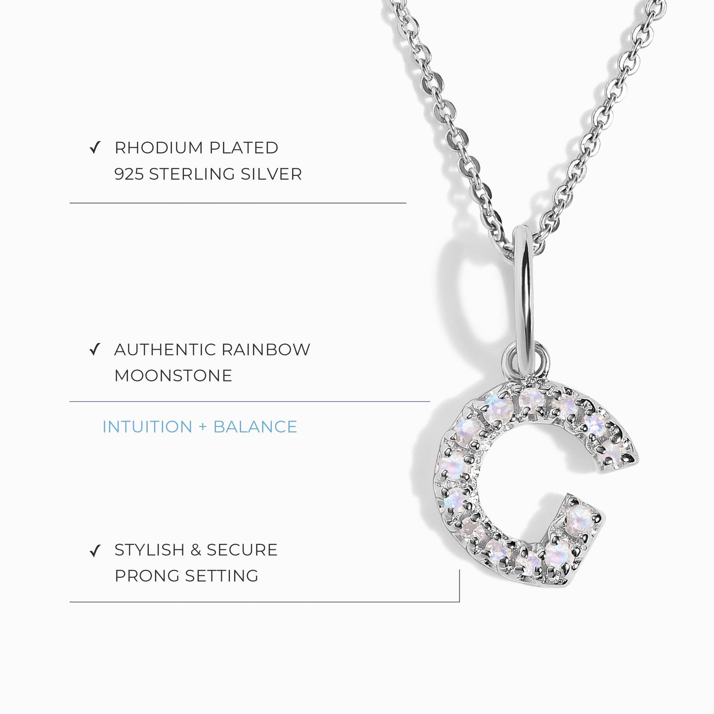 Collier Pierre de Lune - Alphabet