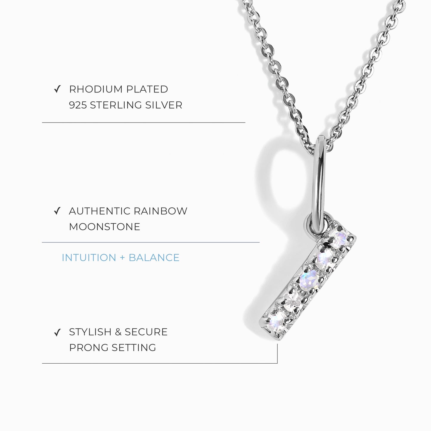 Collier Pierre de Lune - Alphabet