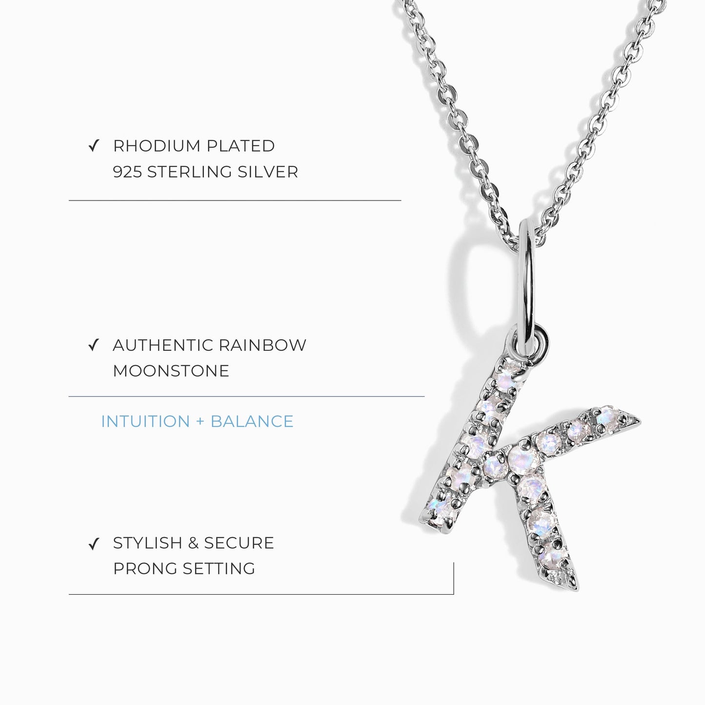 Collier Pierre de Lune - Alphabet