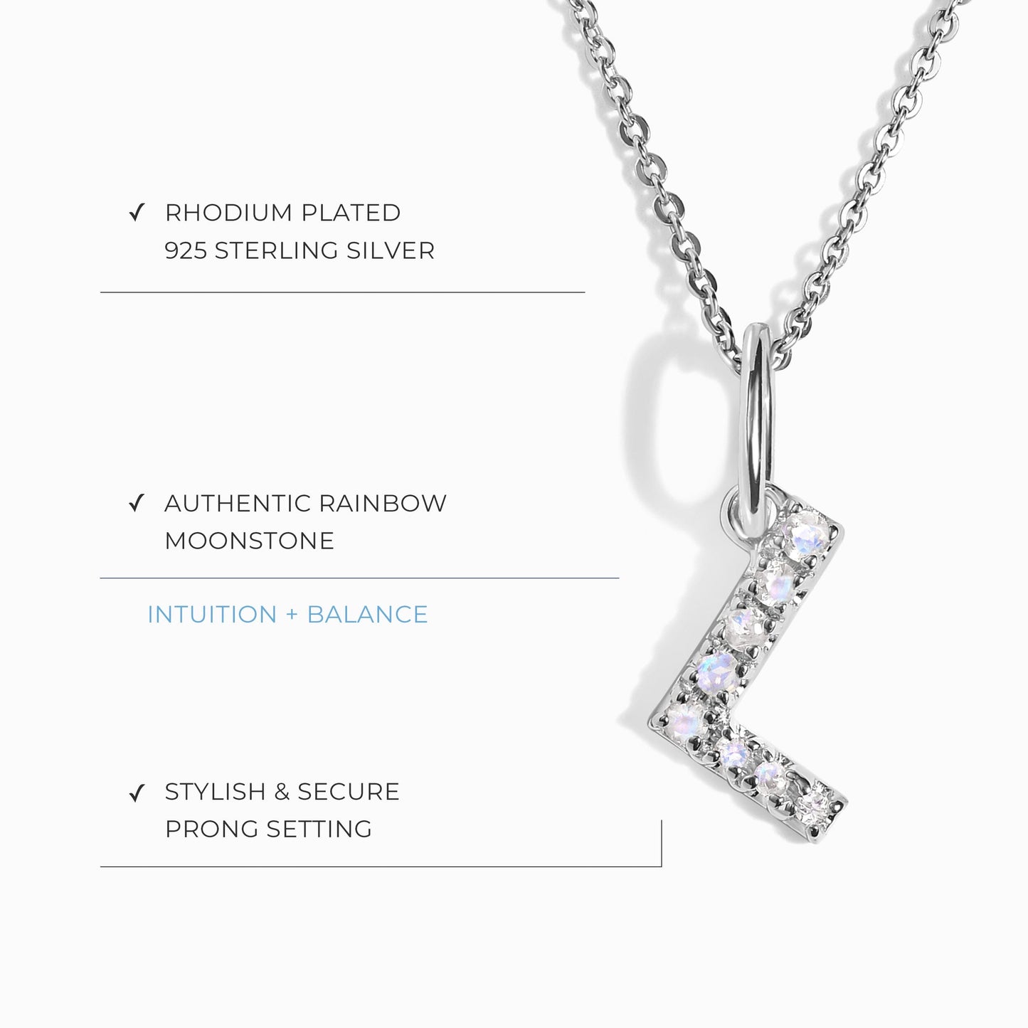 Collier Pierre de Lune - Alphabet