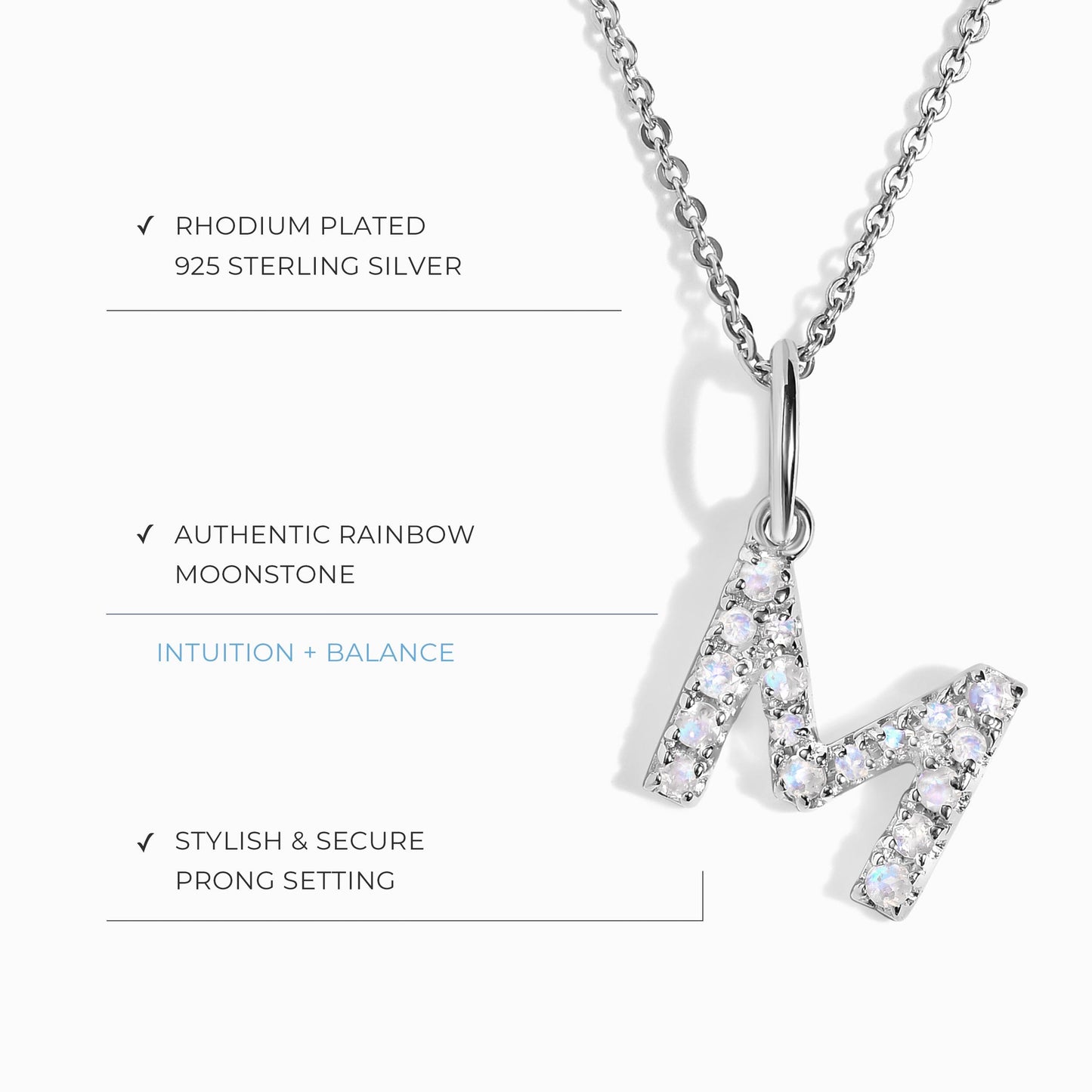 Collier Pierre de Lune - Alphabet