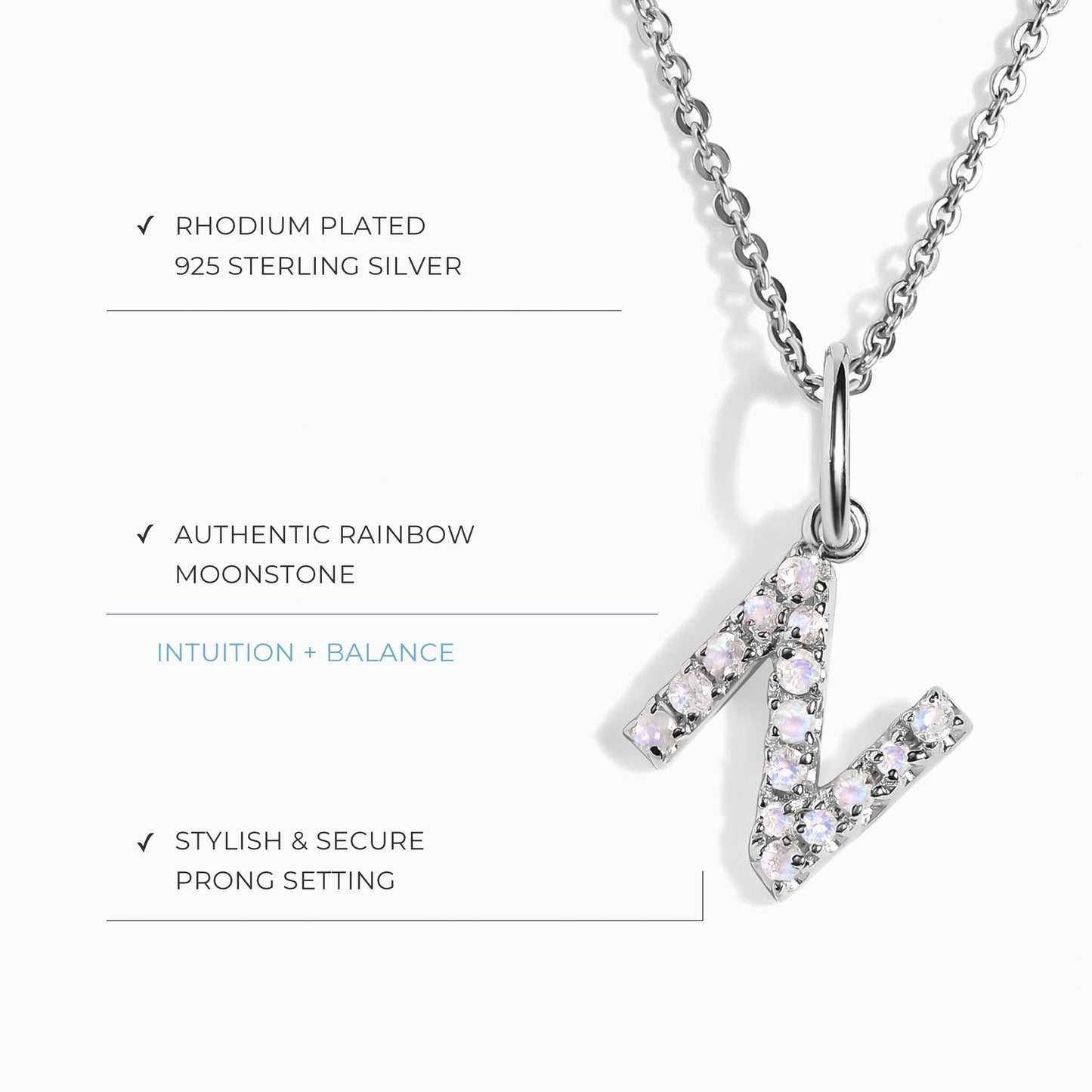 Collier Pierre de Lune - Alphabet