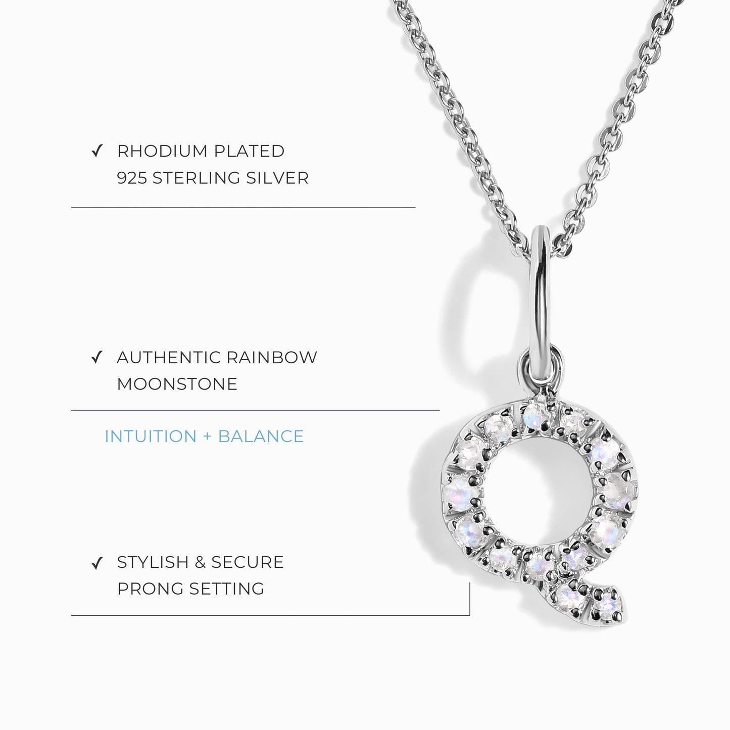 Collier Pierre de Lune - Alphabet