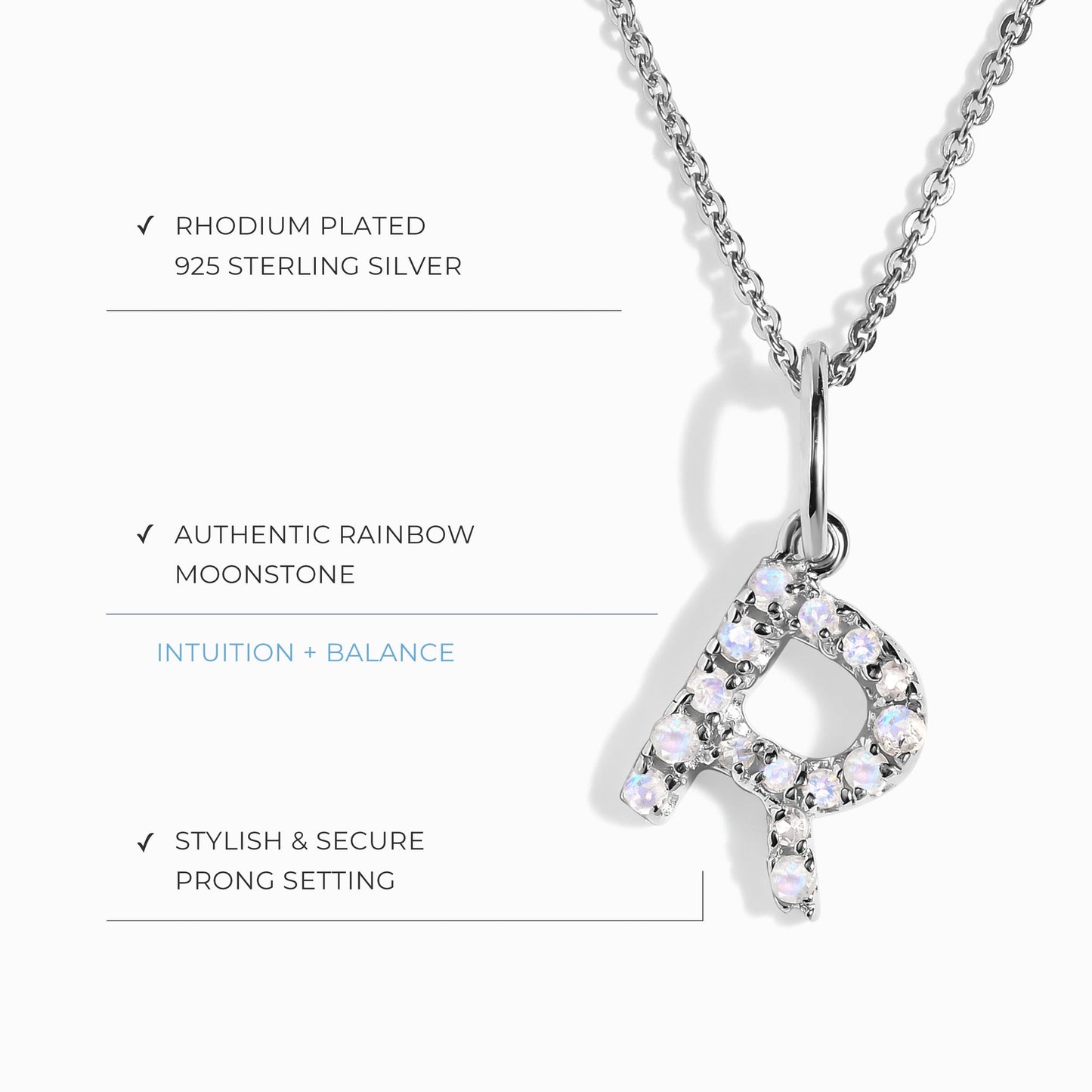 Collier Pierre de Lune - Alphabet