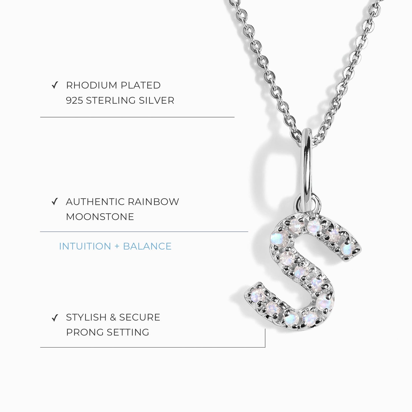 Collier Pierre de Lune - Alphabet