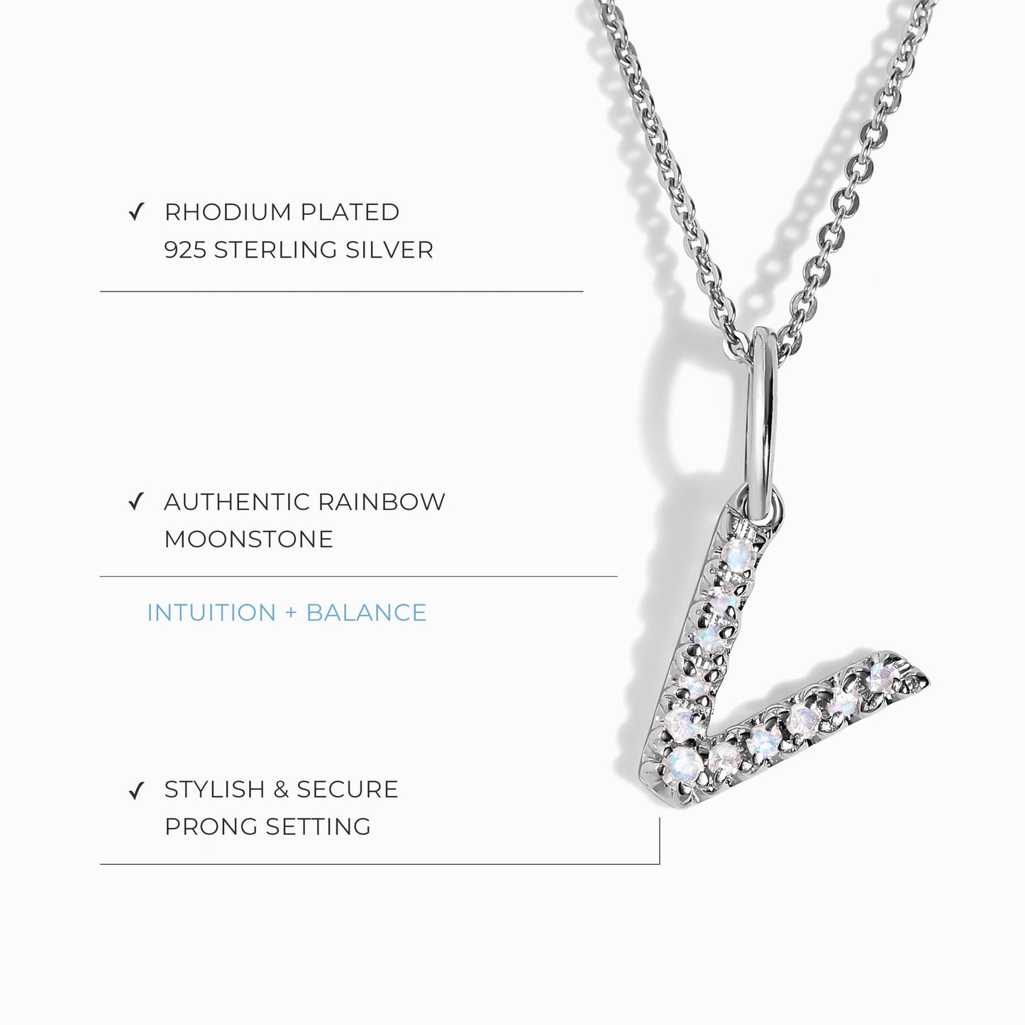 Collier Pierre de Lune - Alphabet