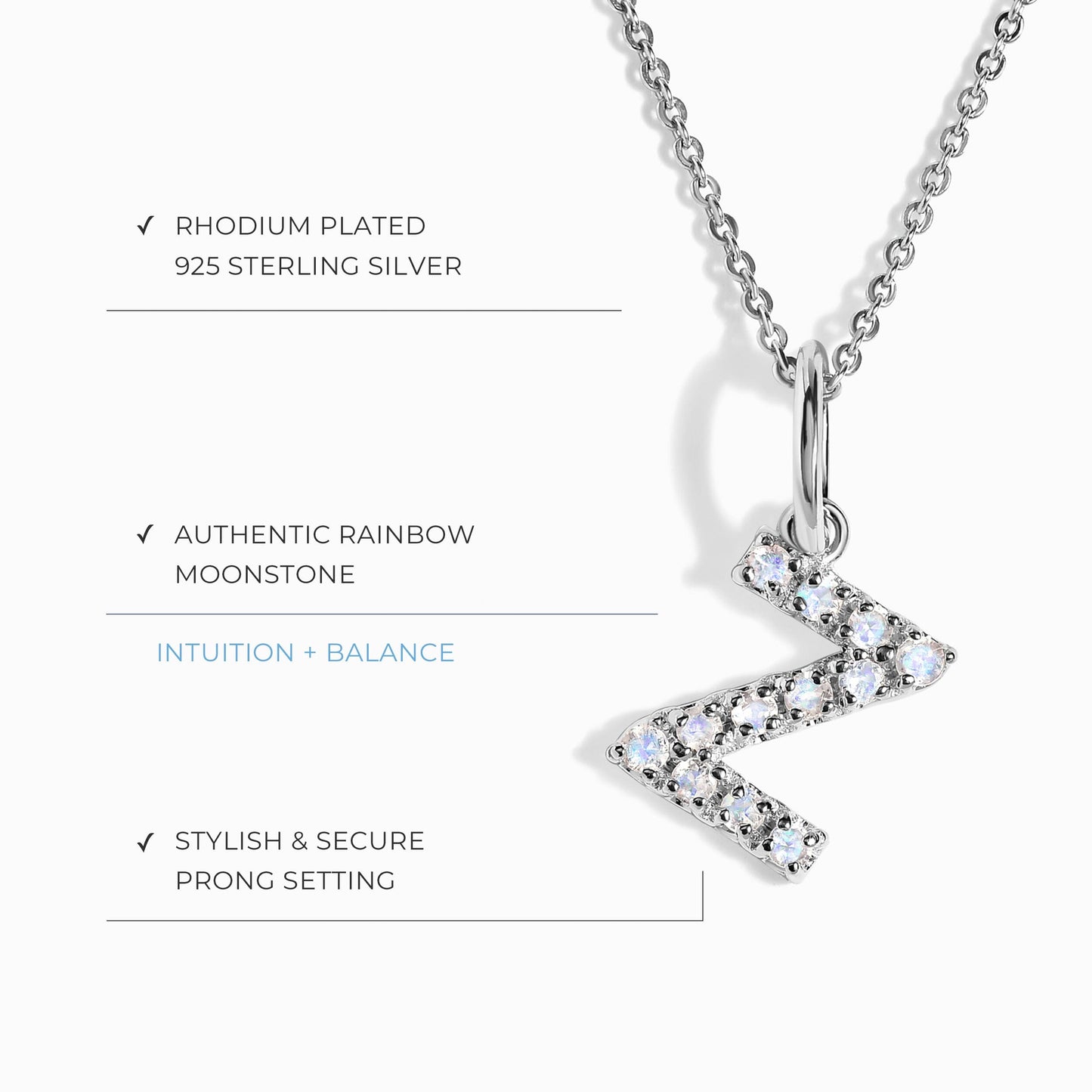 Collier Pierre de Lune - Alphabet