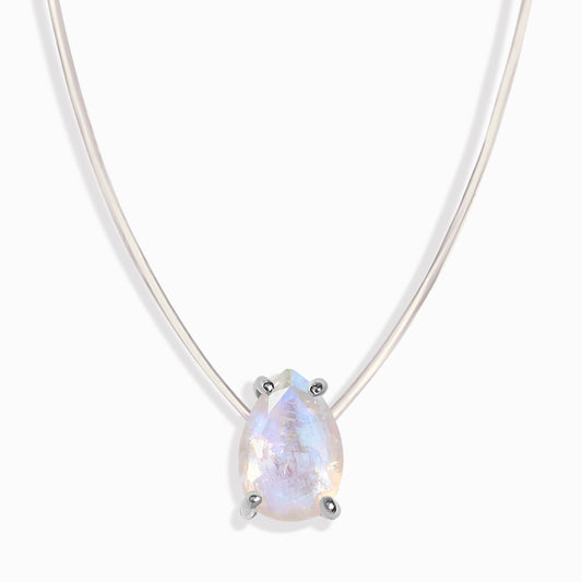 Collier en pierre de lune flottante - Pierre de naissance de juin