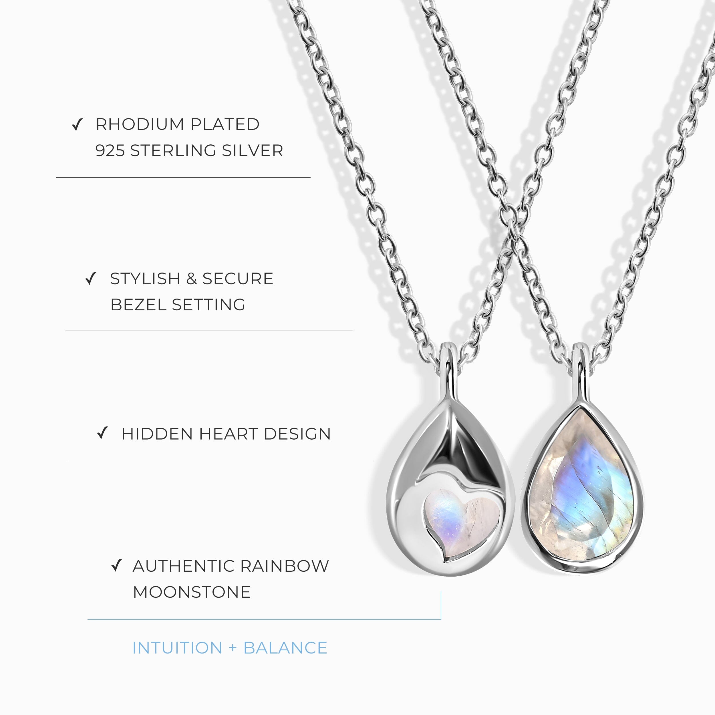 Moonstone Necklace - Hidden Heart