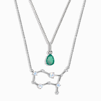 Constellation du zodiaque des Gémeaux et onyx vert