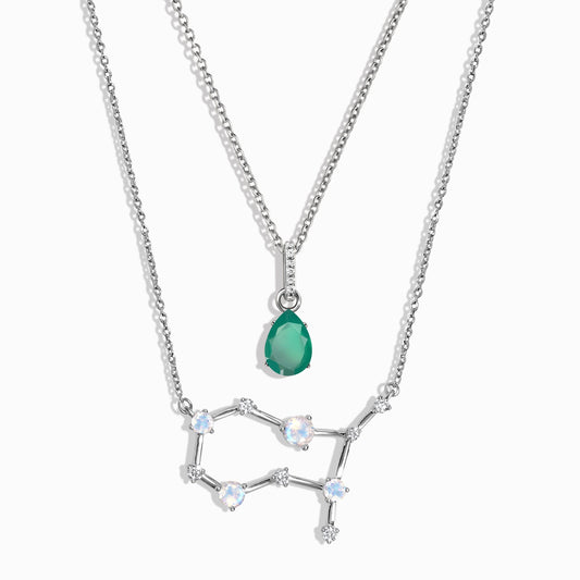 Constellation du zodiaque des Gémeaux et onyx vert