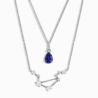 Collier constellation du zodiaque Balance et saphir bleu