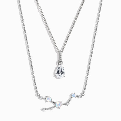 Collier constellation du zodiaque Taureau et topaze blanche