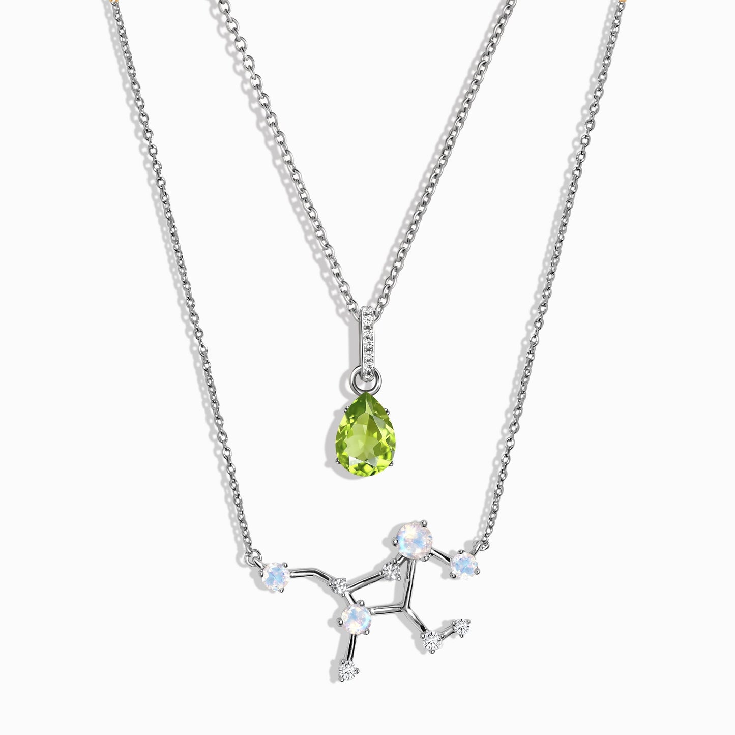 Constellation du zodiaque de la Vierge et balancement du péridot