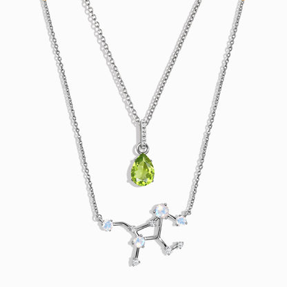 Constellation du zodiaque de la Vierge et balancement du péridot