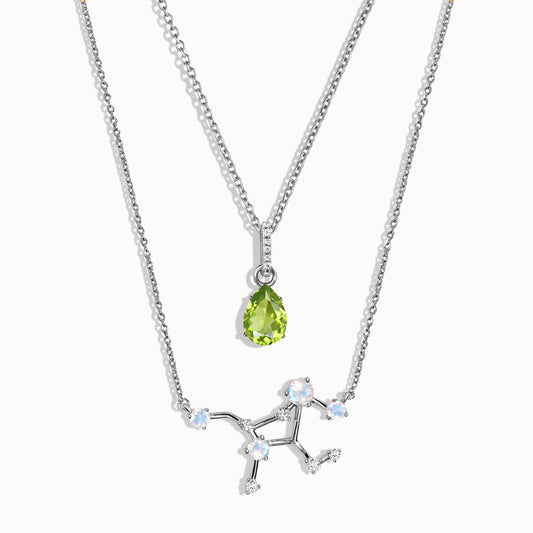 Constellation du zodiaque de la Vierge et balancement du péridot