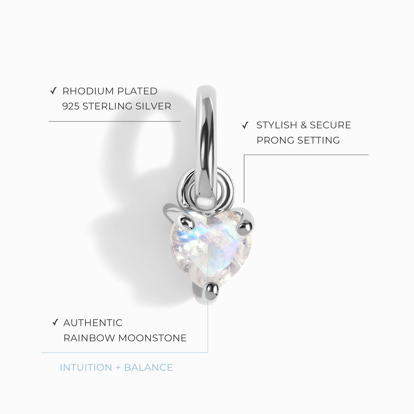 Pendentif Pierre de Lune - Amour