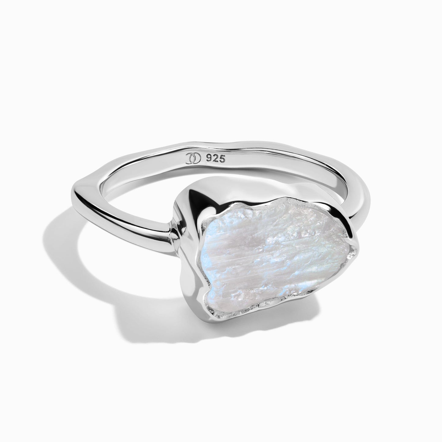 Bague en cristal brut - Pierre de lune sacrée