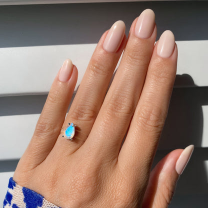 Bague en pierre de lune flottante - Pierre de naissance de juin