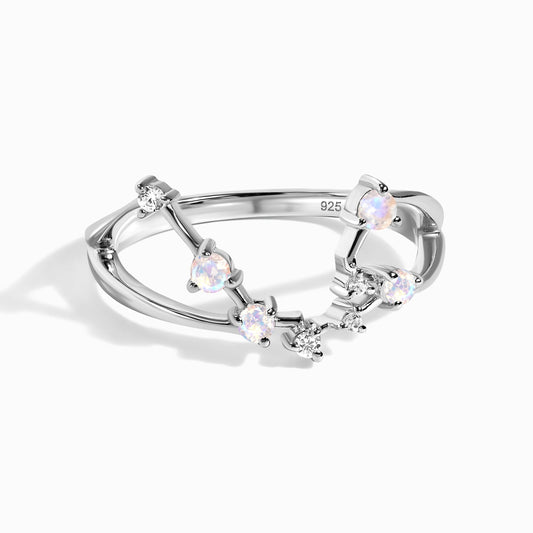 Bague en pierre de lune - Constellation du Verseau