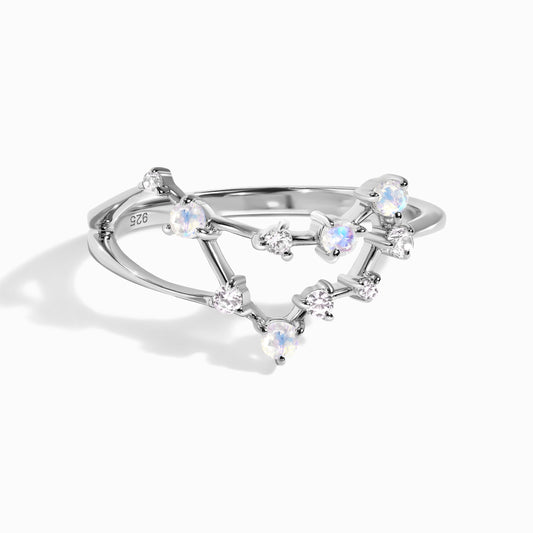 Bague en pierre de lune - Constellation du Capricorne