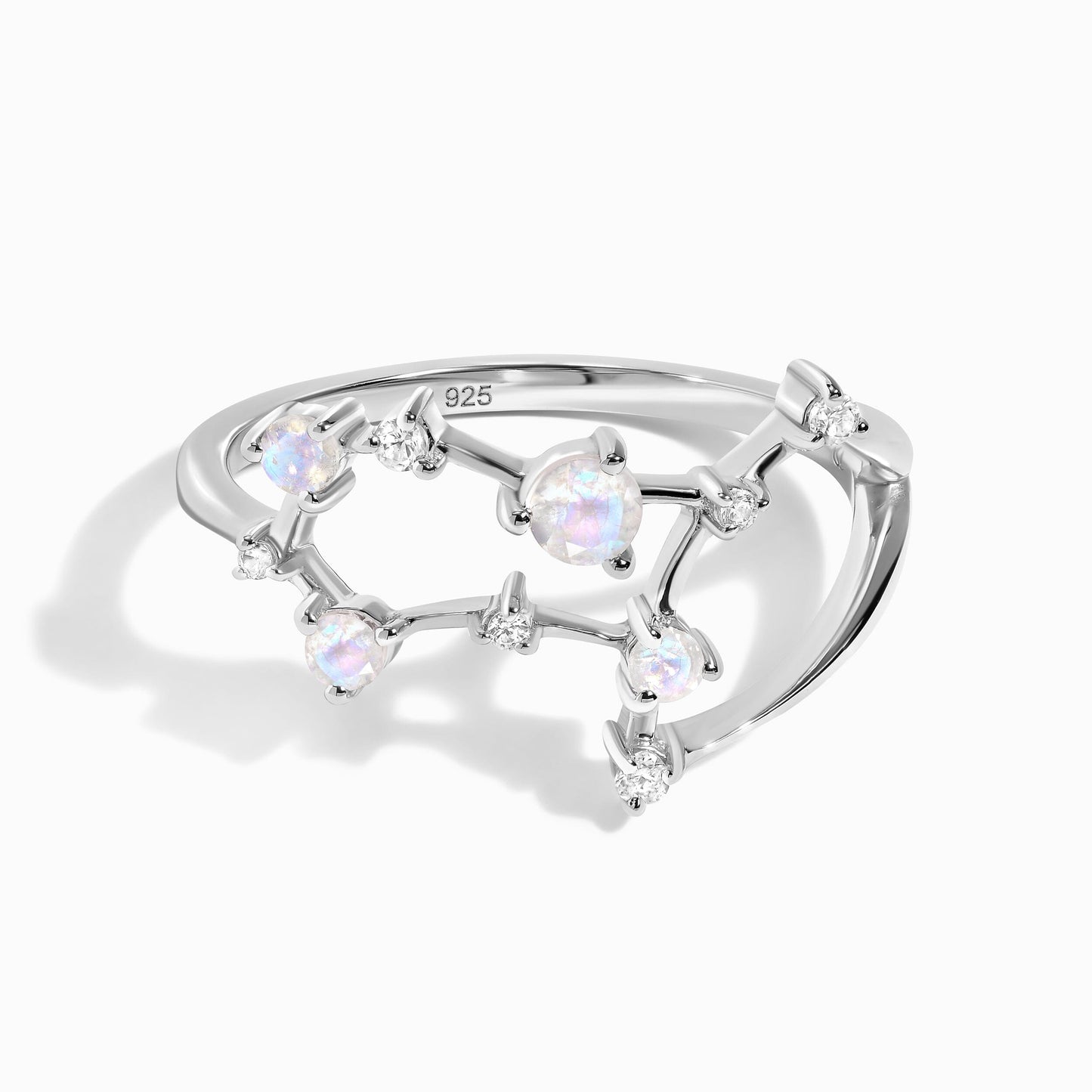 Bague en pierre de lune - Constellation du zodiaque Gémeaux