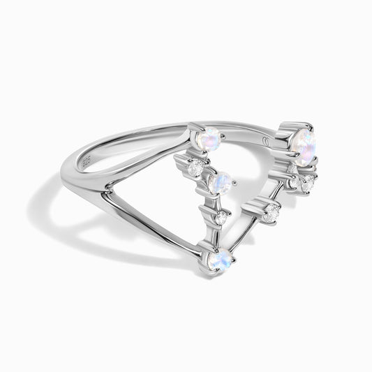 Bague en pierre de lune - Constellation du zodiaque Poissons