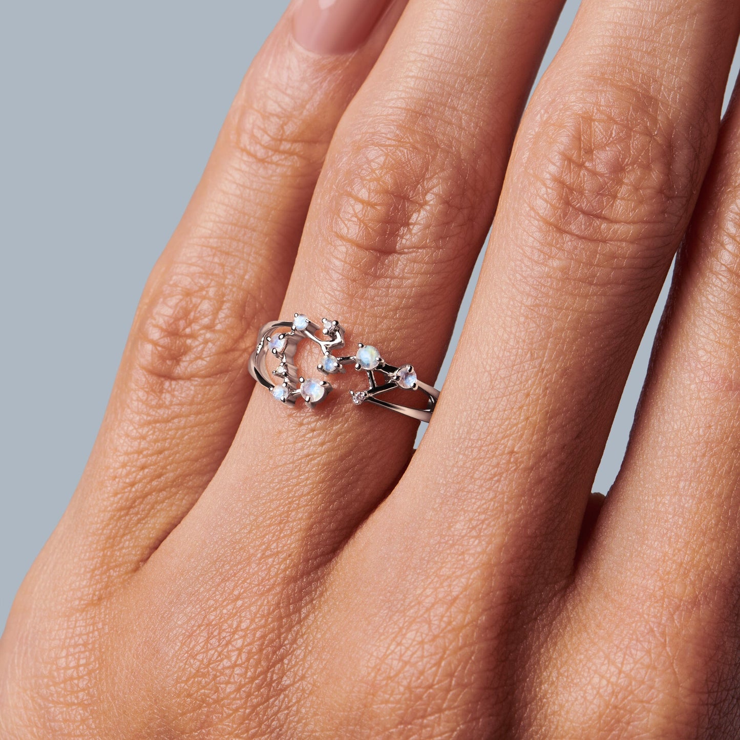 Bague en pierre de lune - Constellation du Sagittaire