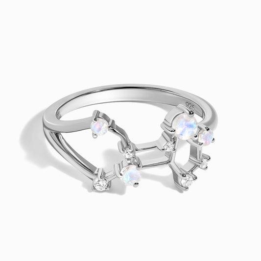 Bague en pierre de lune - Constellation du zodiaque Vierge