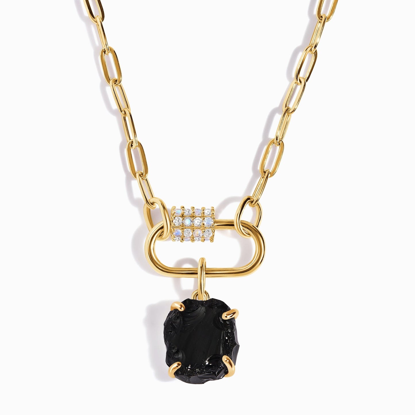 Collier d'Harmonie Sacrée en Obsidienne Noire