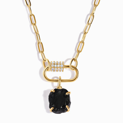 Collier d'Harmonie Sacrée en Obsidienne Noire
