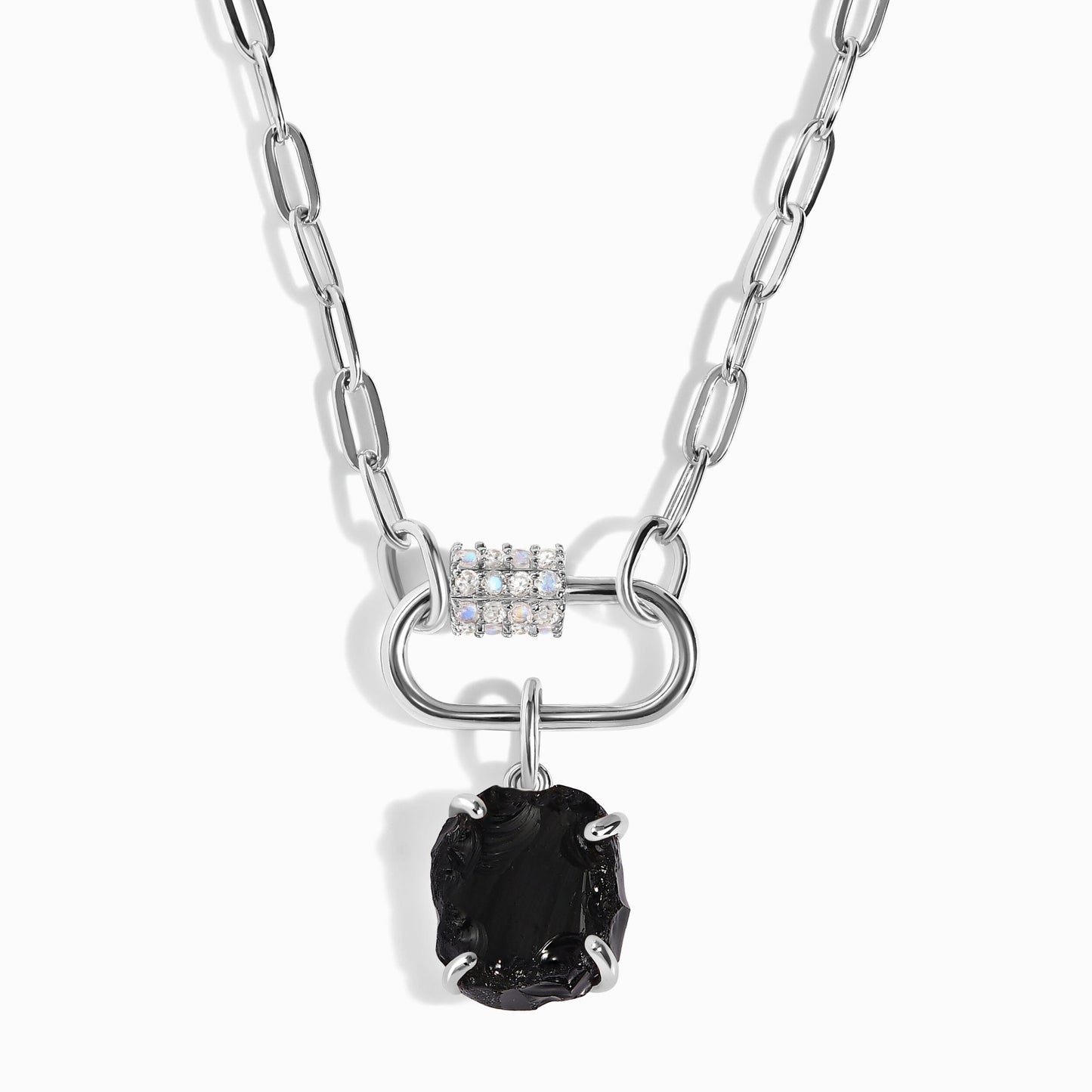 Collier d'Harmonie Sacrée en Obsidienne Noire
