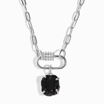 Collier d'Harmonie Sacrée en Obsidienne Noire