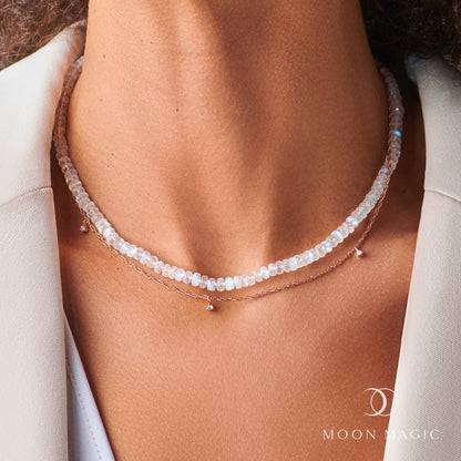 Collier en pierre de lune - Collier de perles superposées