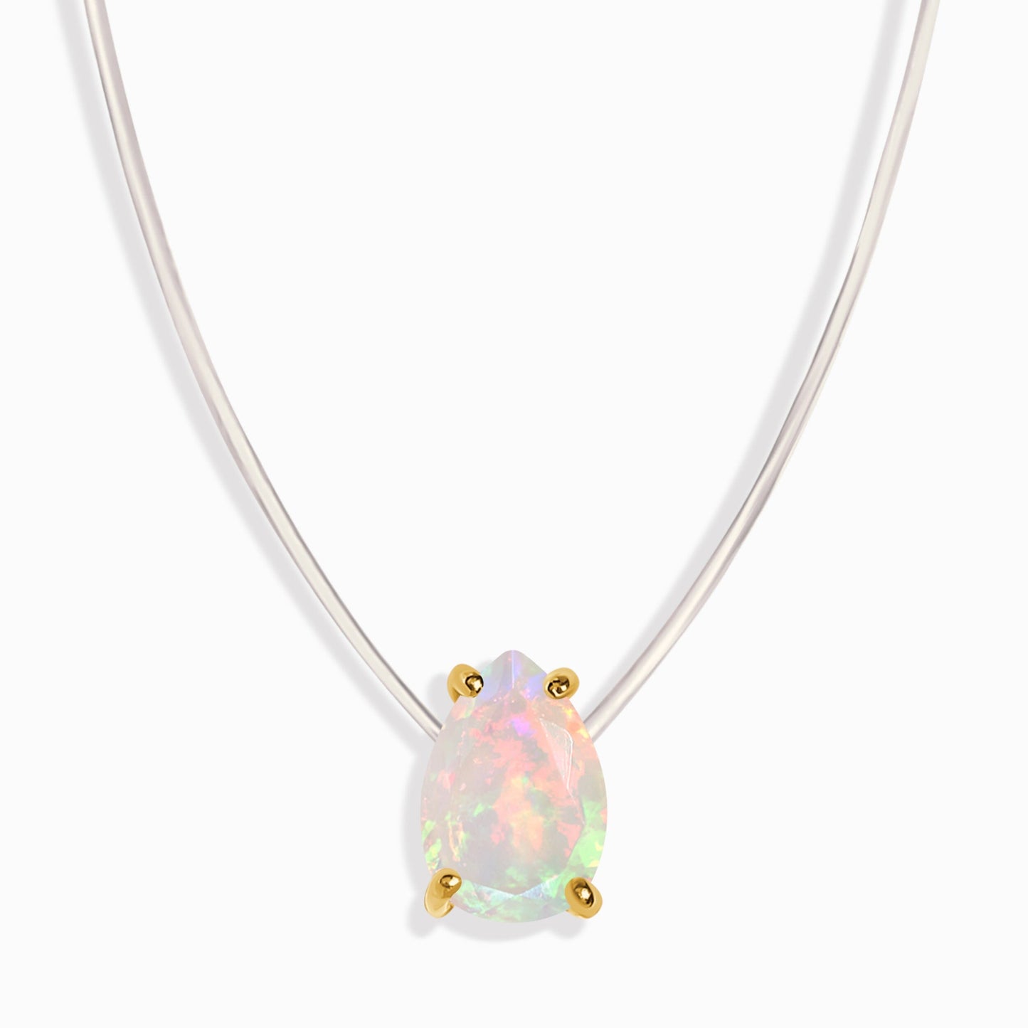 Collier Opale Floating Sway - Pierre de naissance d'octobre
