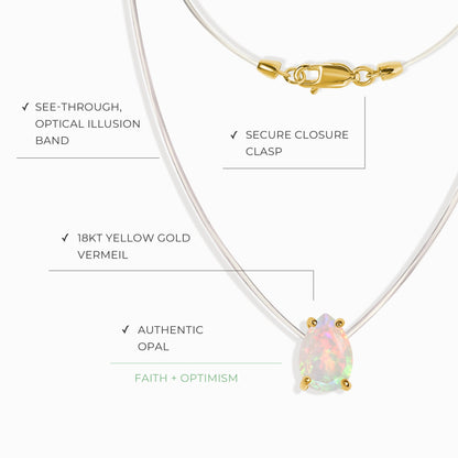 Collier Opale Floating Sway - Pierre de naissance d'octobre