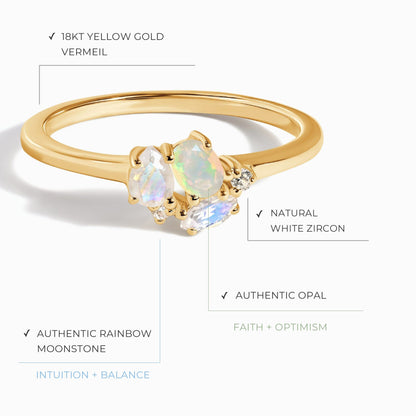 Bague Opale Pierre de Lune - Orion