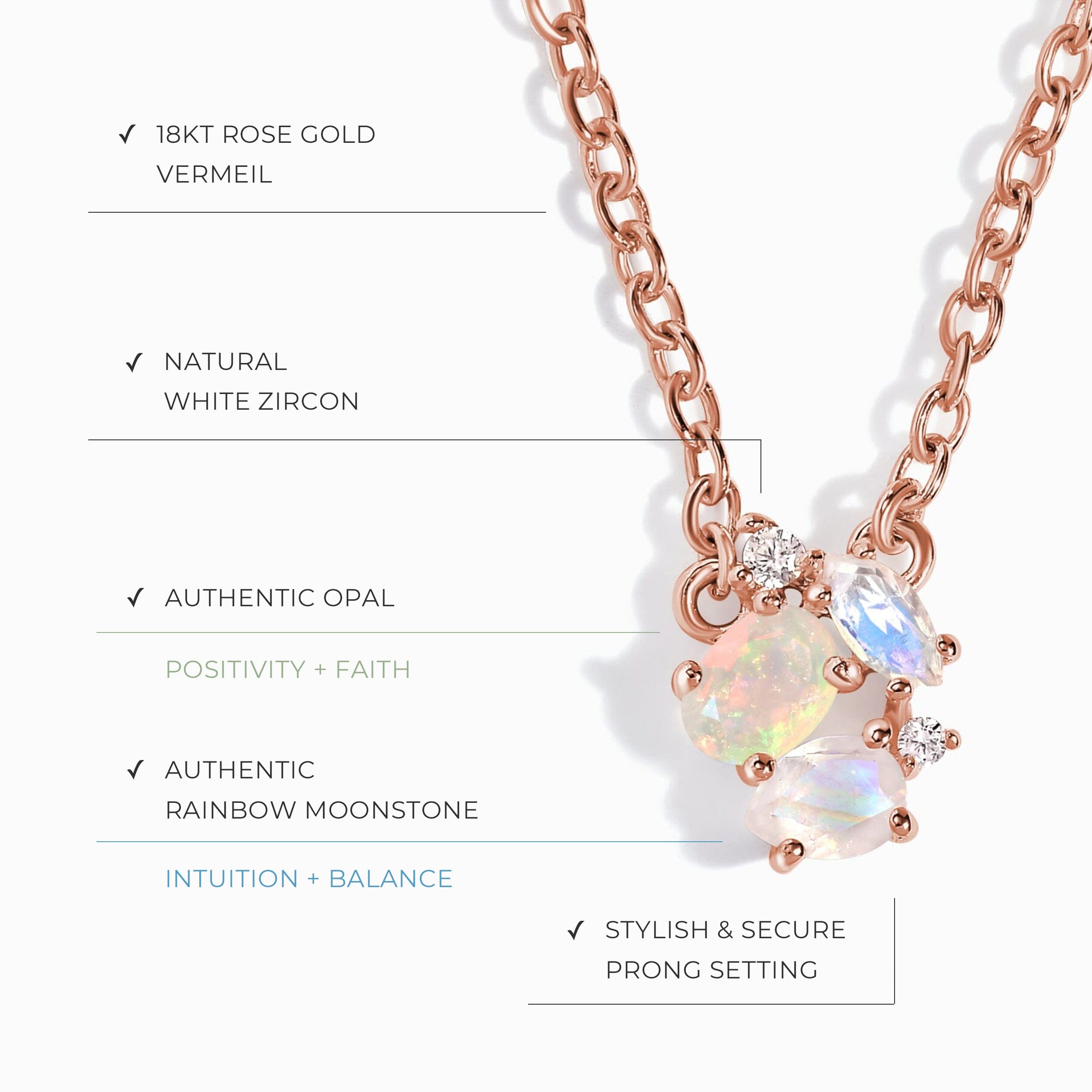 Opal Moonstone Necklace - Orion