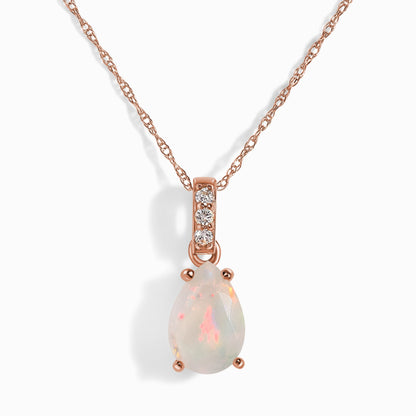 Collier Sway en opale et diamants - Pierre de naissance d'octobre